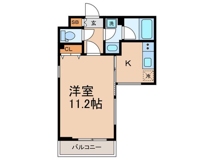 ミリアレジデンス桜新町(1K/B1階)の間取り写真