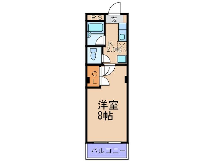 PRINCEVILLE(1K/4階)の間取り写真