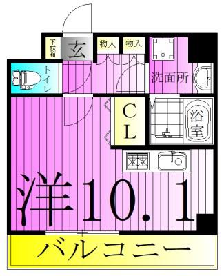 RELUXIA千住大橋(ワンルーム/5階)の間取り写真