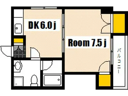 ハイネス住吉(1DK/4階)の間取り写真