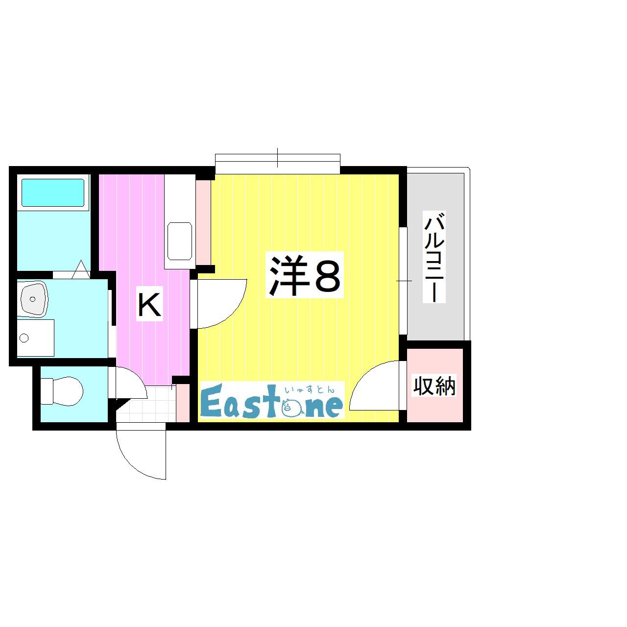 P.MARKS荒田(1K/4階)の間取り写真