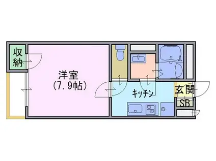 クレイノセディ今里(1K/2階)の間取り写真