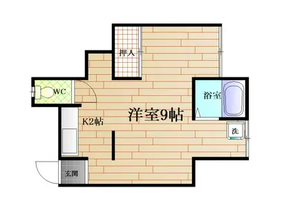 衣笠栄町サカイアパート(1K/1階)の間取り写真