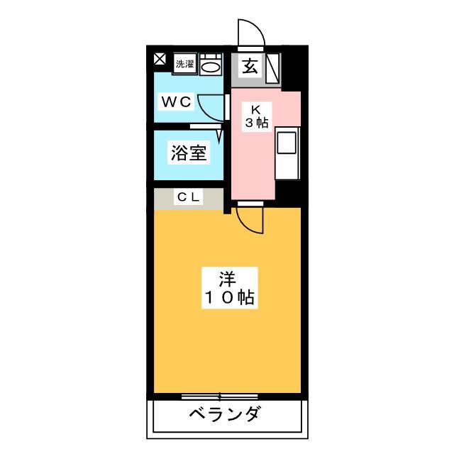 竹中ビル(1K/3階)の間取り写真