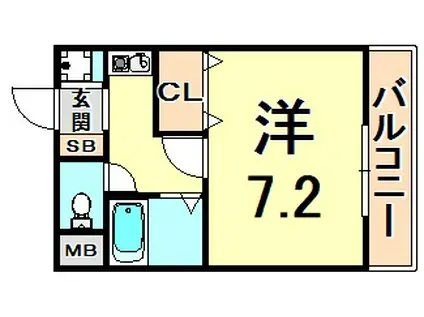 ハイツフルブルームⅡ(1K/1階)の間取り写真