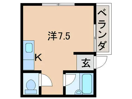 コーポマキ(ワンルーム/2階)の間取り写真