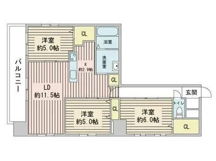 モルティーニ表参道(3LDK/2階)の間取り写真