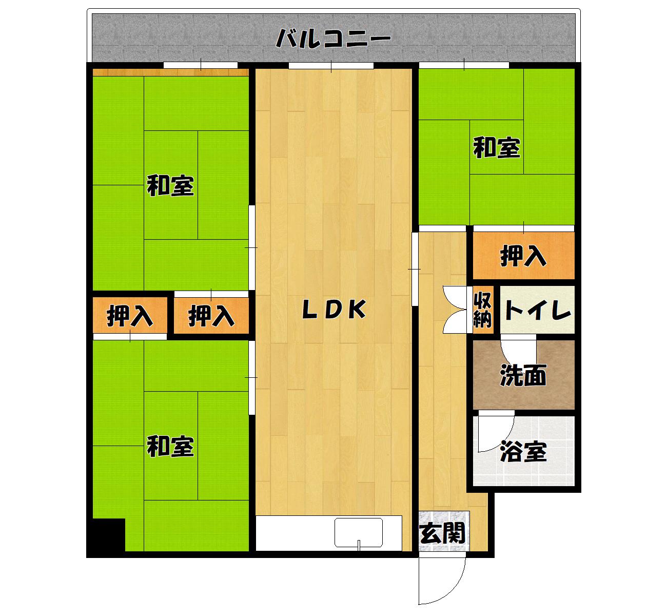 メゾン武駒 弐番館(3LDK/5階)の間取り写真