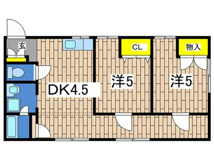 ヤマトハイツ(2DK/2階)の間取り写真