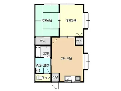 光ハイツ(2DK/1階)の間取り写真