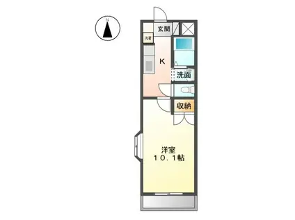 ＪＲ関西本線 弥富駅 徒歩12分 2階建 築15年(1K/2階)の間取り写真