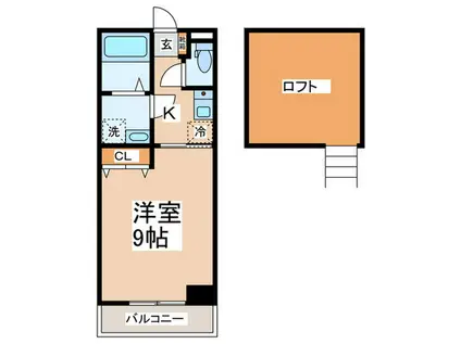 モンステラ駒岡(1K/2階)の間取り写真