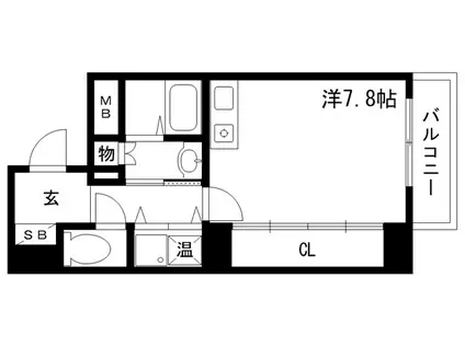 AXIS神戸みなと元町(ワンルーム/2階)の間取り写真