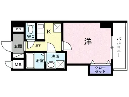 シエロ西竹の塚(1K/6階)の間取り写真