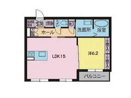 メゾンマスト名須川C棟(1LDK/3階)の間取り写真