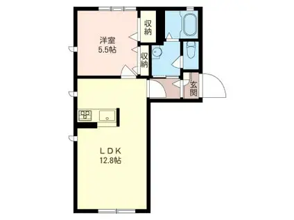 SHAMAISONポナールD(1LDK/2階)の間取り写真