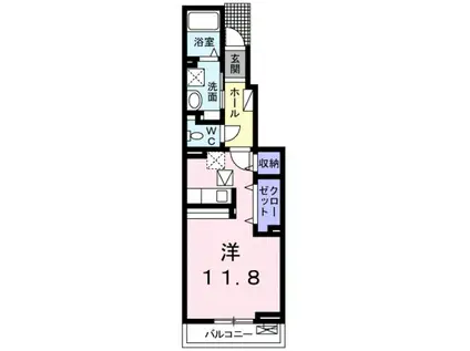 ラスターポイントVI(ワンルーム/1階)の間取り写真