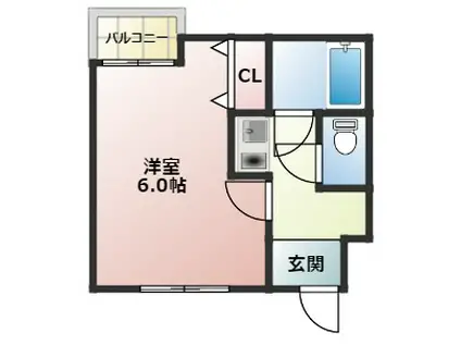 サンウィング神陽(1K/4階)の間取り写真