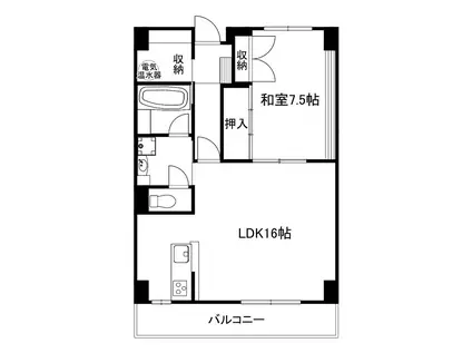 ALLMANDE(1LDK/1階)の間取り写真