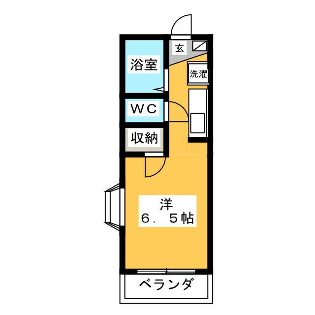 ミントIII(ワンルーム/1階)の間取り写真