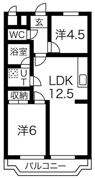 梅森坂マンション(2LDK/3階)の間取り写真