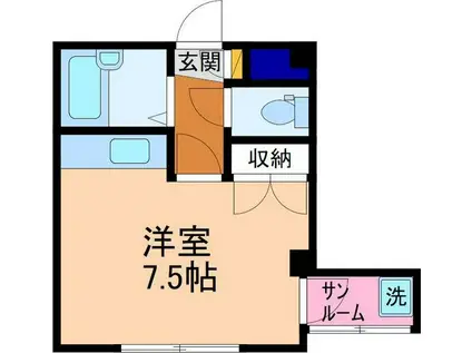 雅105(ワンルーム/4階)の間取り写真