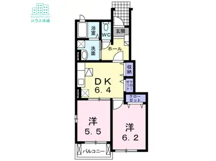 ＪＲ大村線 大村駅(長崎) 徒歩13分 2階建 築17年(2DK/1階)の間取り写真
