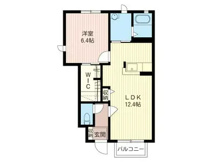メゾンフローリッシュB(1LDK/1階)の間取り写真