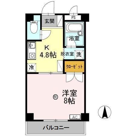 大安寺マンション(1K/1階)の間取り写真