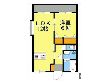 トレゾアII(1LDK/1階)の間取り写真