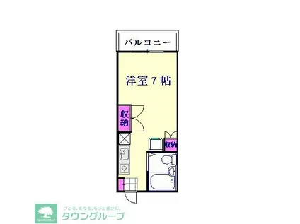 メゾントリム(ワンルーム/3階)の間取り写真