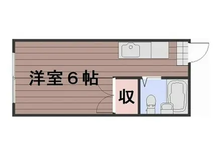 ぐらんめーるII棟(ワンルーム/2階)の間取り写真