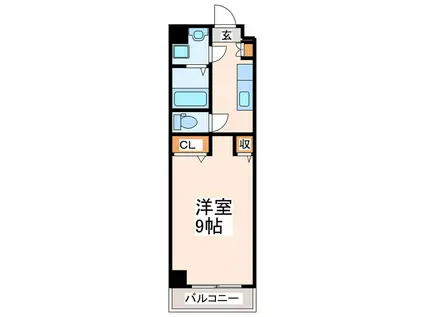 ヴェルデシオン(1K/3階)の間取り写真