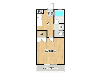 ロッキーイイヅカ(1K/1階)の間取り写真