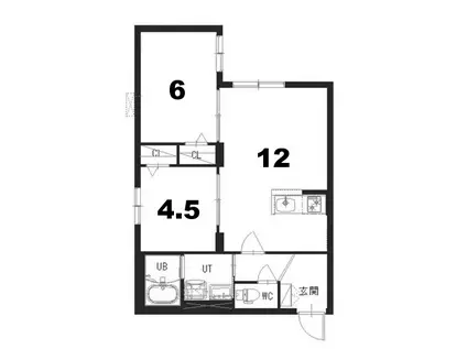 ラグジースペース本郷通南(2LDK/2階)の間取り写真