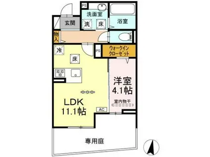 フース コーシェリ(1LDK/1階)の間取り写真
