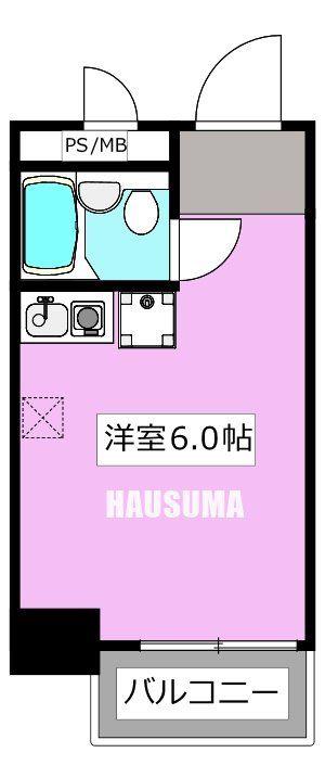 ライオンズマンション駒込駅前(ワンルーム/8階)の間取り写真