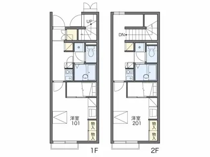 レオパレスMELODY(1K/1階)の間取り写真