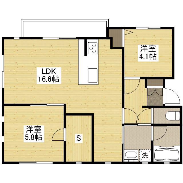 エーリッシュ新涯(2SLDK/1階)の間取り写真