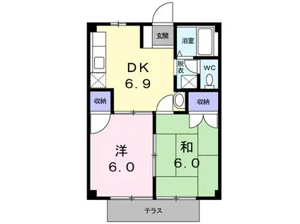 トラッドS(2DK/1階)の間取り写真