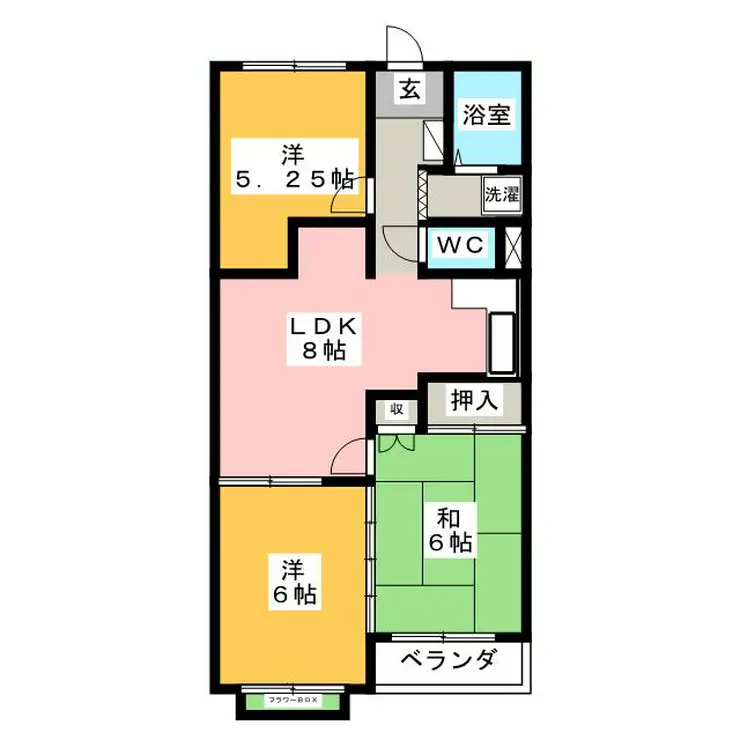 メゾンドアムール 2階階 間取り