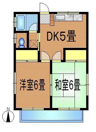 幸荘(2DK/2階)の間取り写真