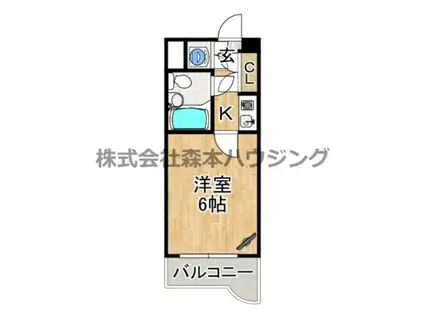 メゾンエイコーA棟(1K/5階)の間取り写真