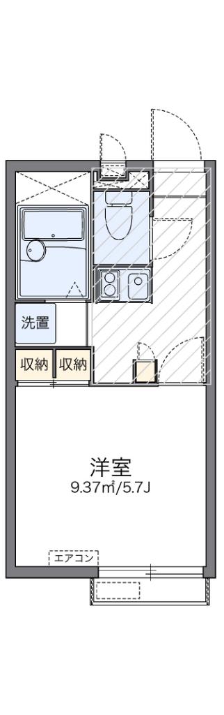 レオパレスサンブリッジ(1K/2階)の間取り写真