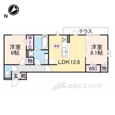 LUMETO(2LDK/1階)の間取り写真