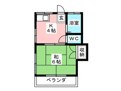ホワイトカーサ(1K/1階)の間取り写真