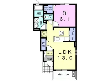 コンフォールI(1LDK/1階)の間取り写真