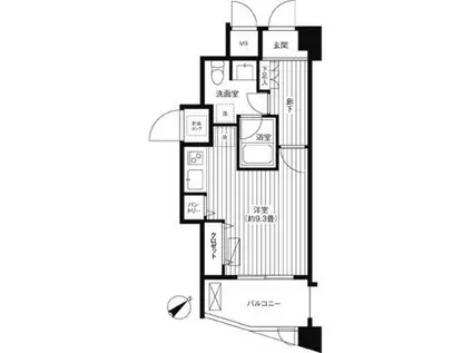 コスモリード新宿余丁町(ワンルーム/1階)の間取り写真