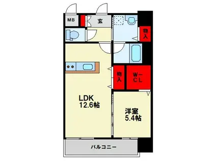 RISO/CORE黒崎(1LDK/7階)の間取り写真