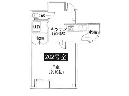 蛯町フロンティアビル(1K/2階)の間取り写真